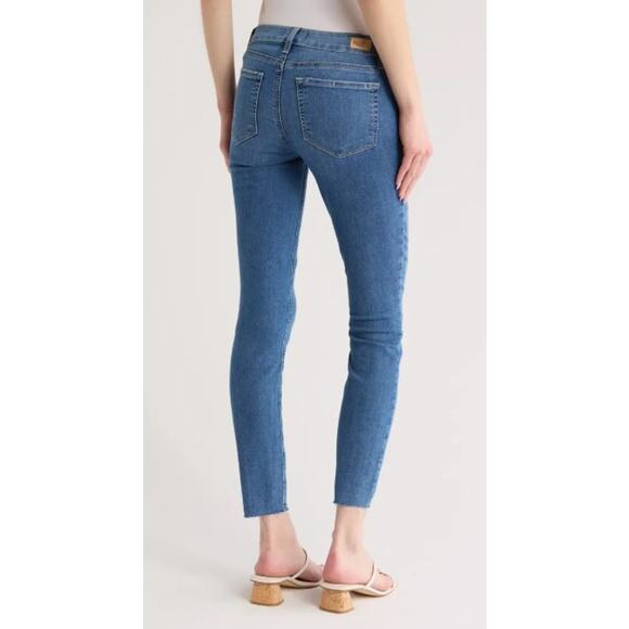 PAIGE Verdugo Raw Ankle Skinny Jeans Size 28 Noelani Distressed Medium Blue - Picture 5 of 10